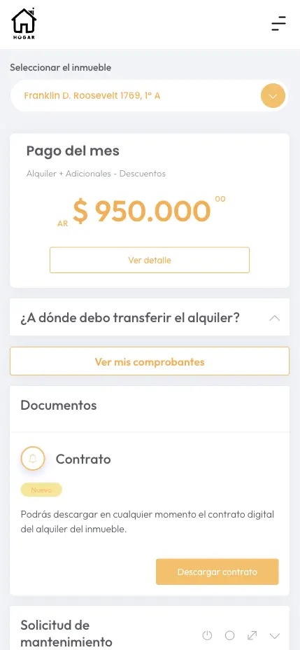 Vista previa de la app mihogar.ar
